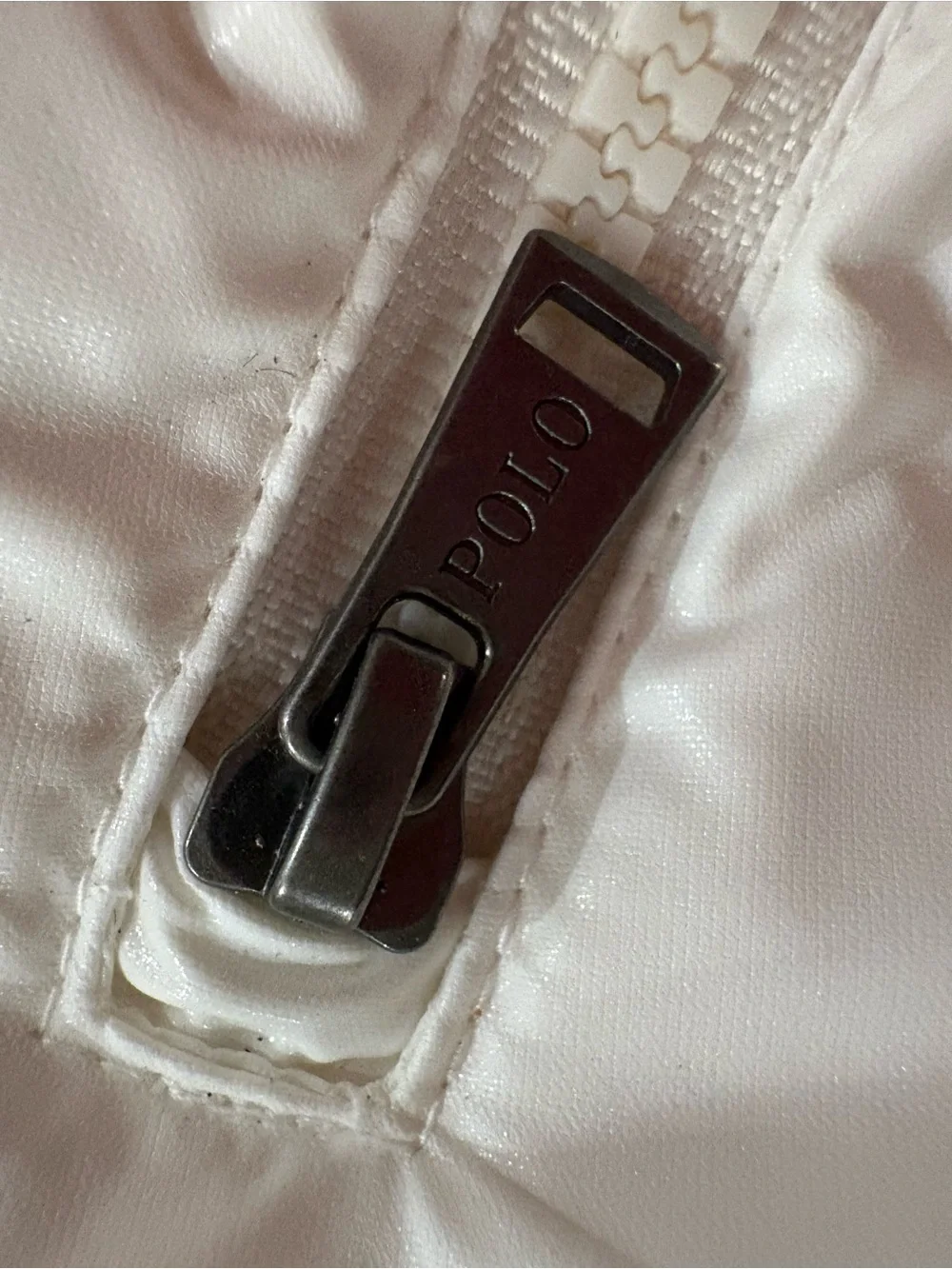 Polo Ralph Lauren Girls Ivory Puffer Jacket Detachable Hood Size 5